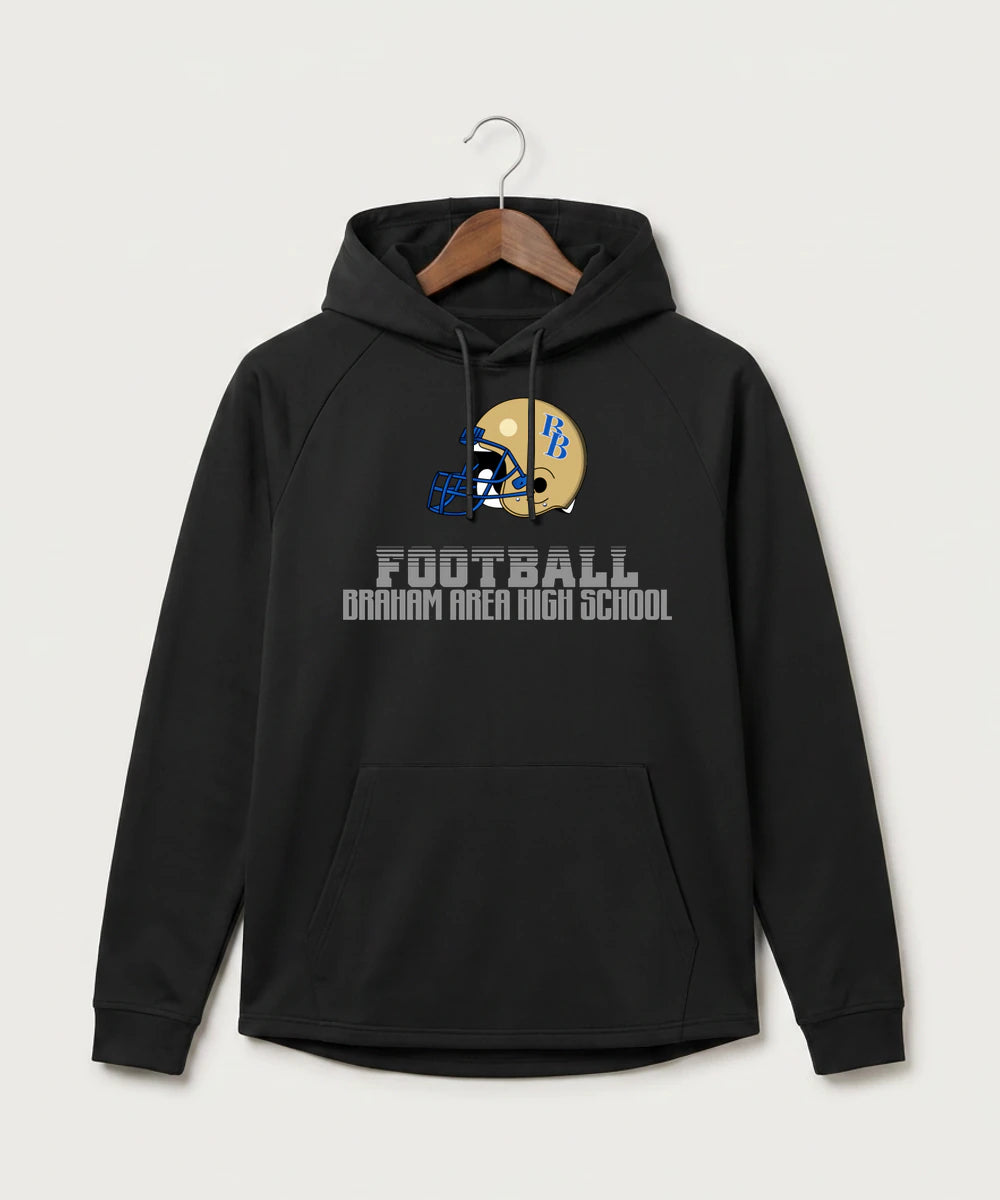 Braham Area High School Football (Boys) - Black Hoodie - Full Front