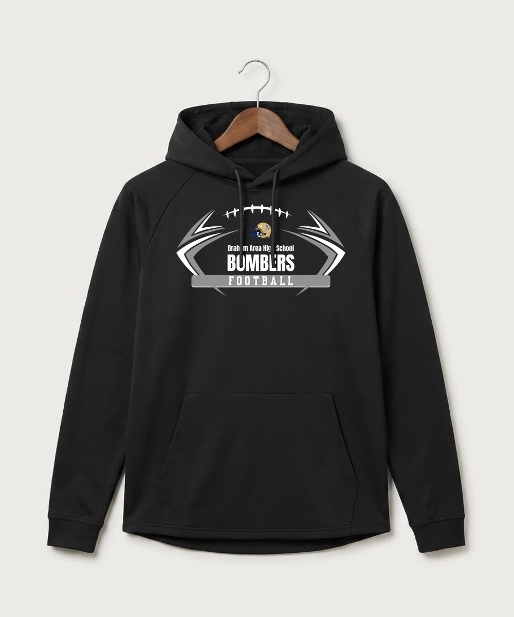Braham Area High School Football (Boys) - Black Hoodie - Full Front