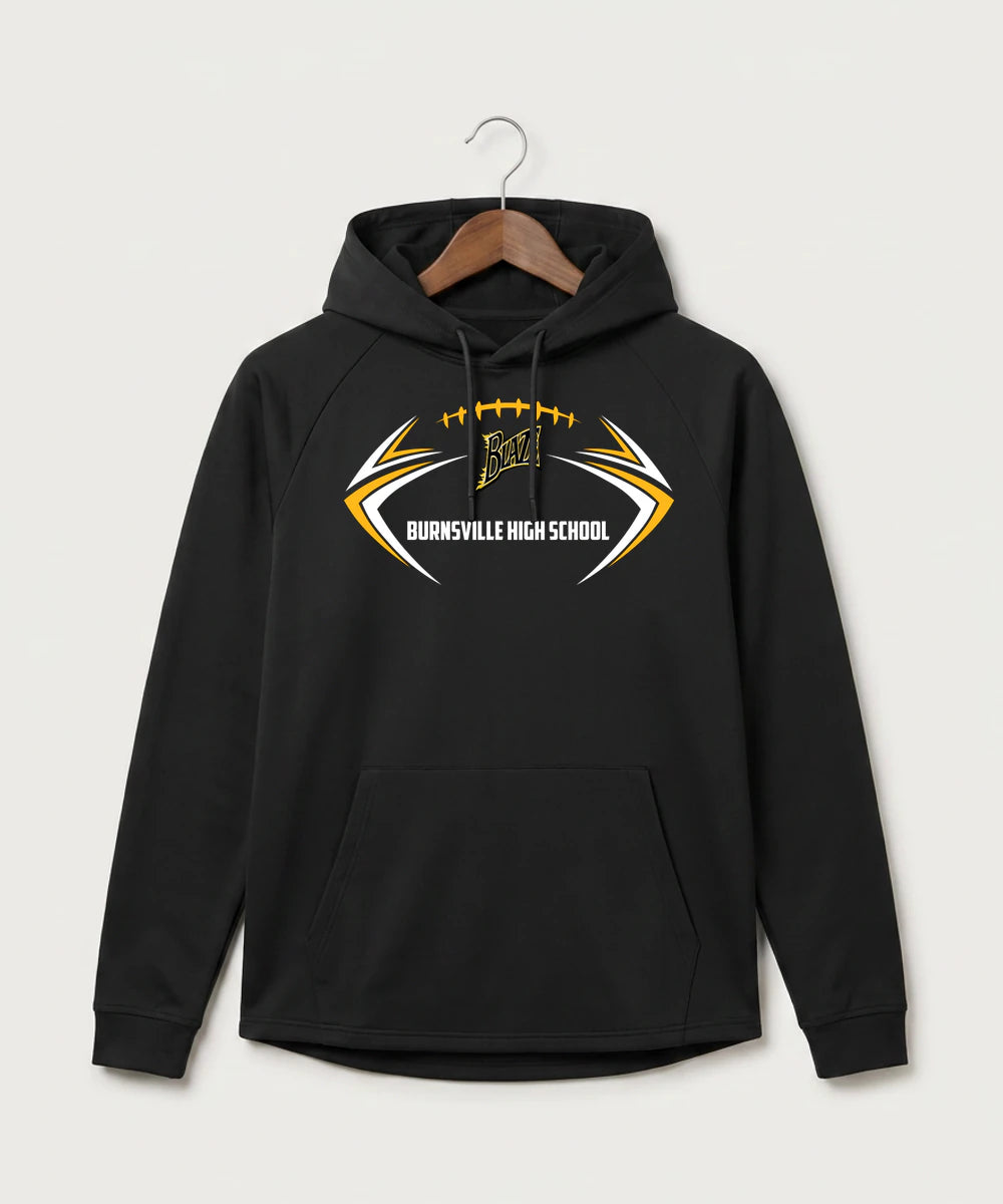 Burnsville High School Football (Boys) - Black Hoodie - Full Front