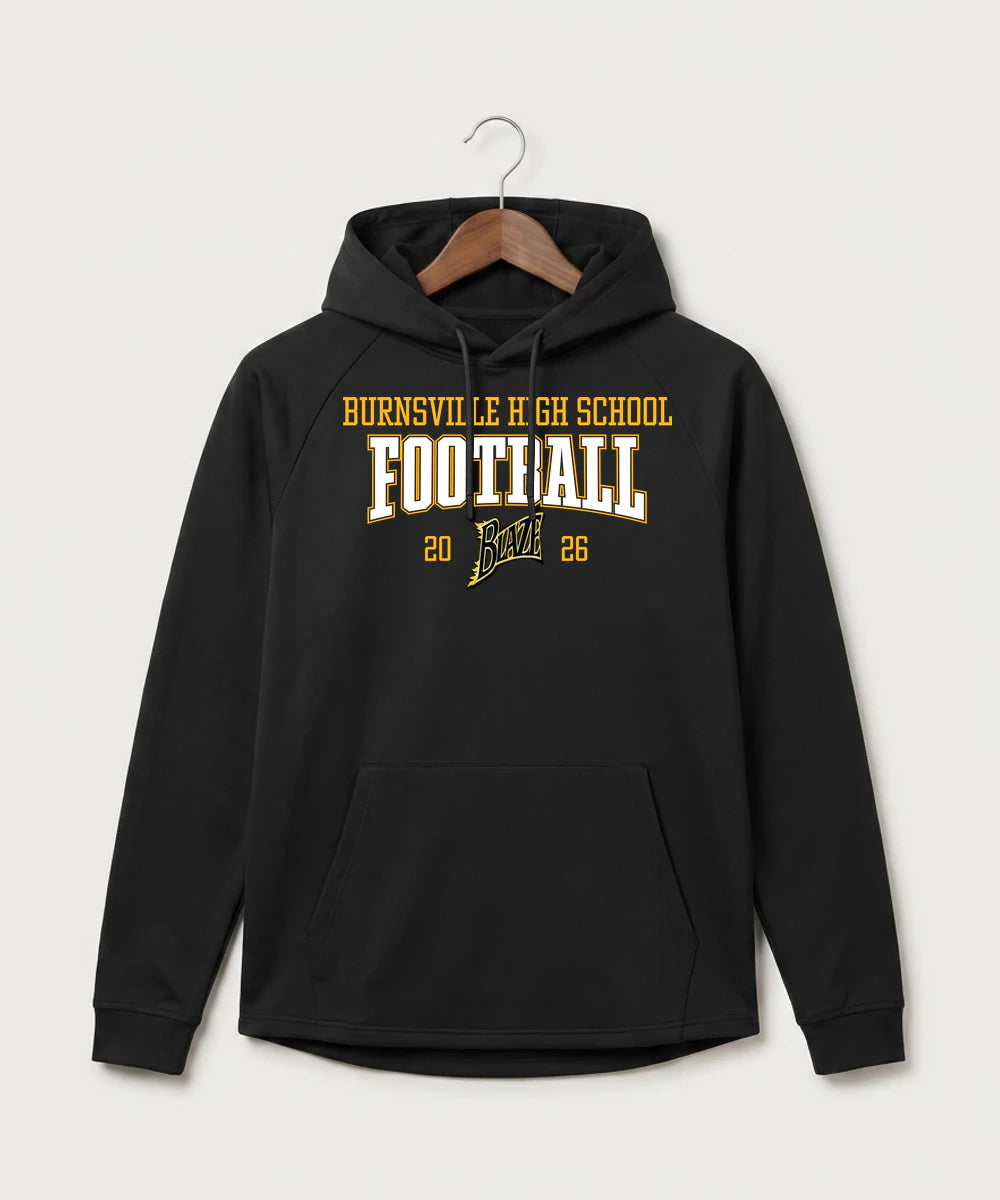 Burnsville High School Football (Boys) - Black Hoodie - Full Front