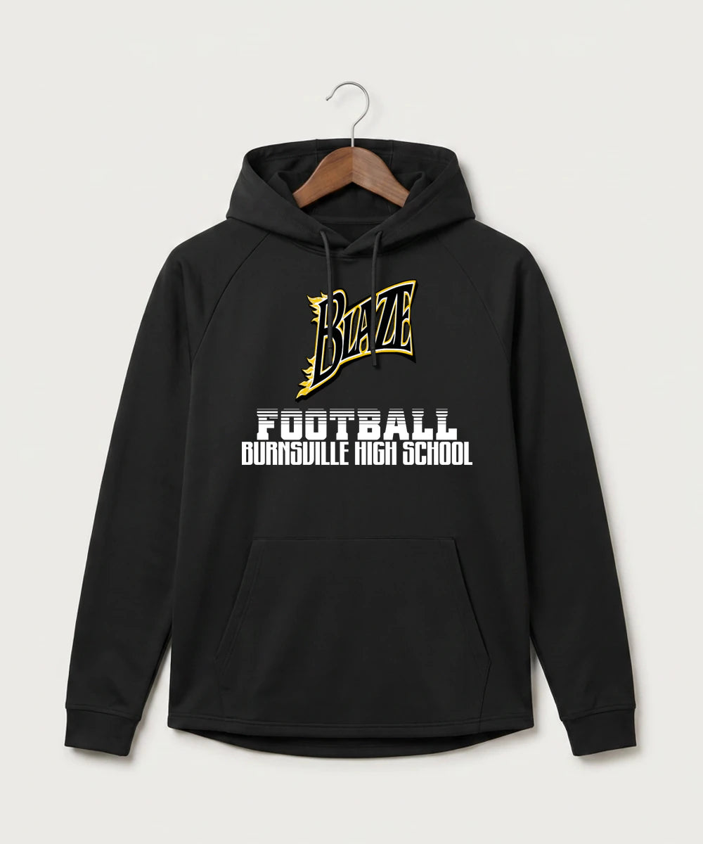 Burnsville High School Football (Boys) - Black Hoodie - Full Front