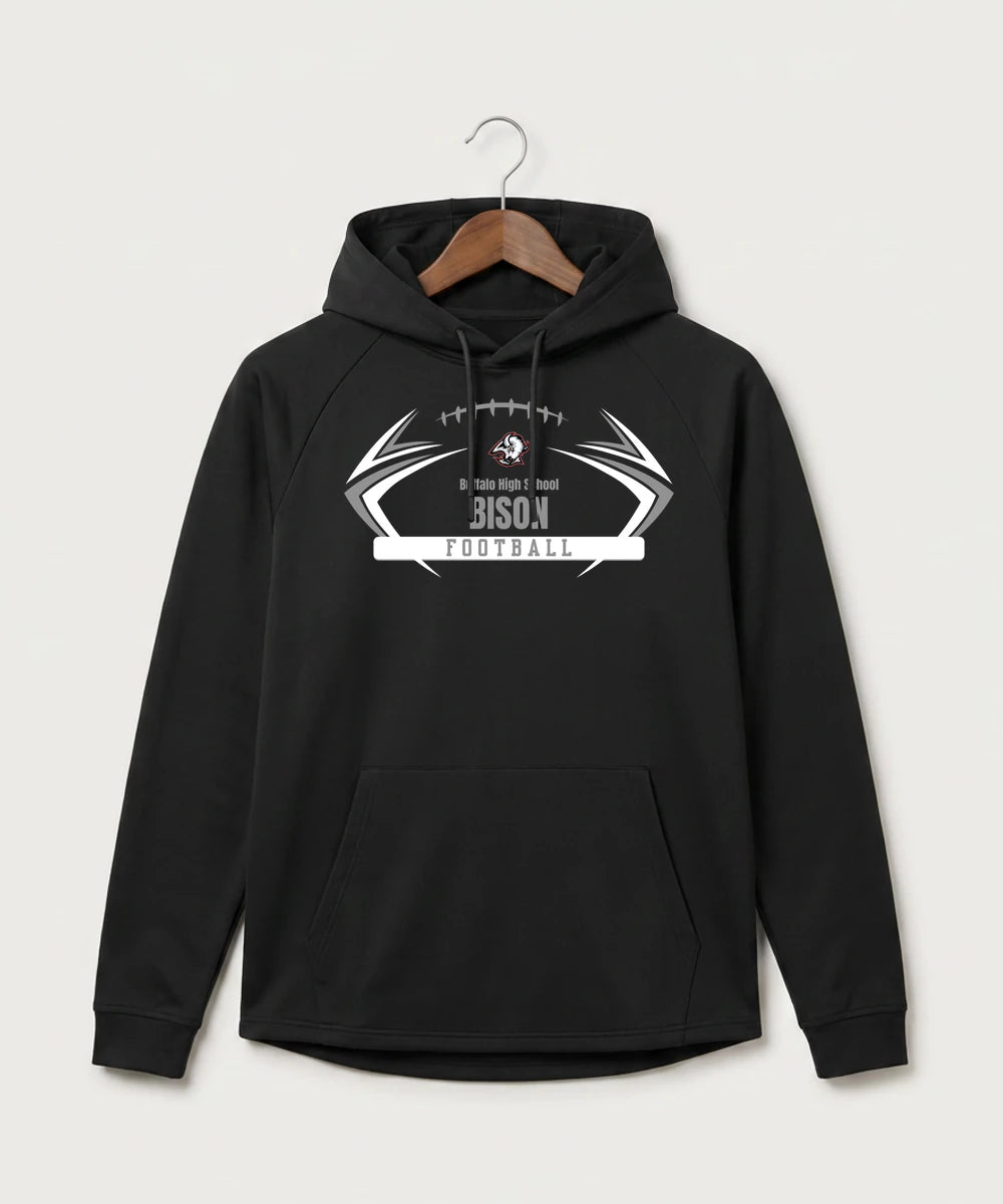 Buffalo High School Football (Boys) - Black Hoodie - Full Front