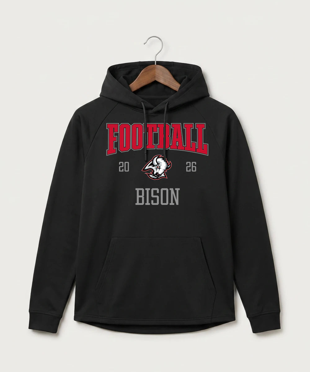 Buffalo High School Football (Boys) - Black Hoodie - Full Front