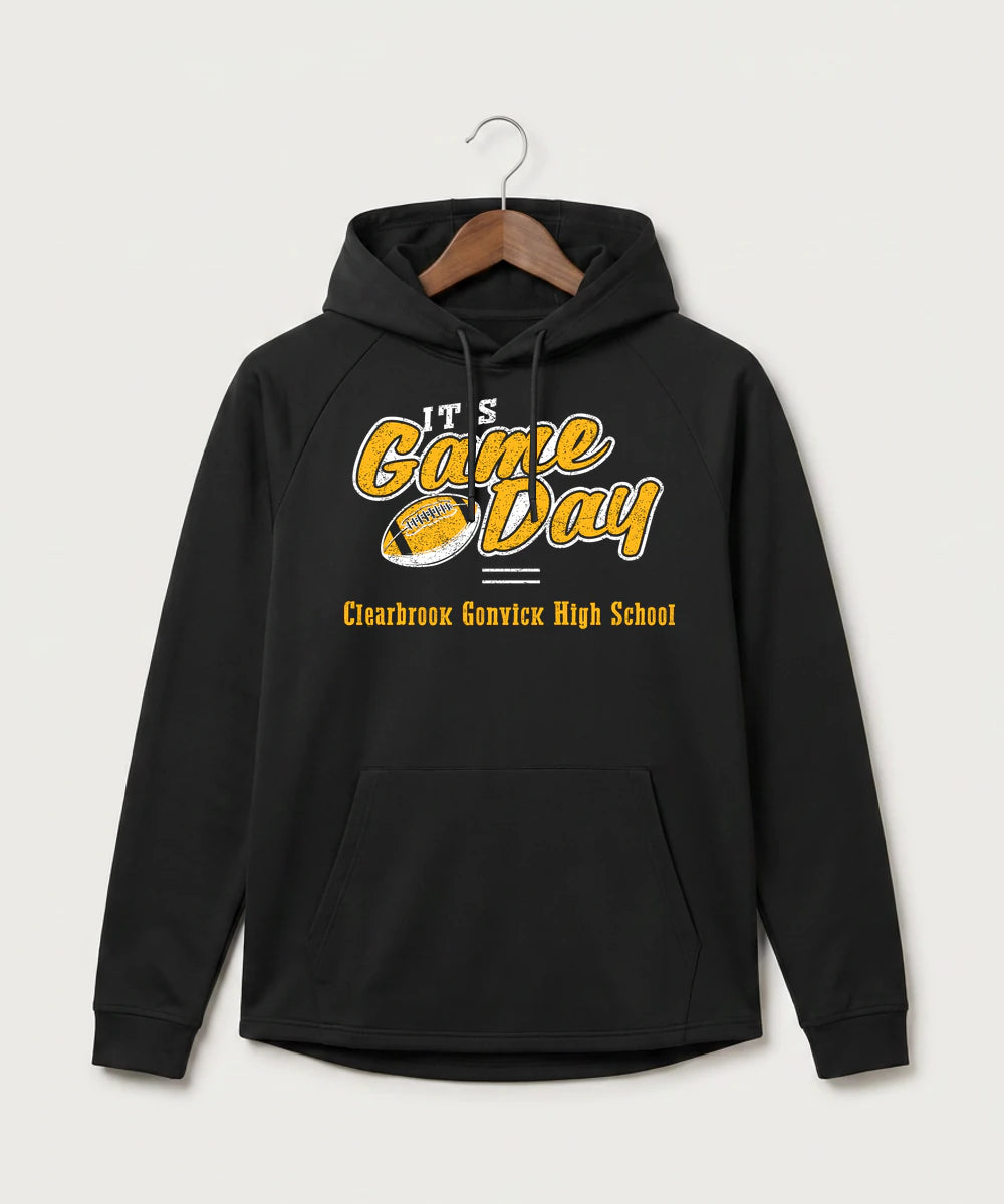 Clearbrook Gonvick High School Football (Boys) - Black Hoodie - Full Front