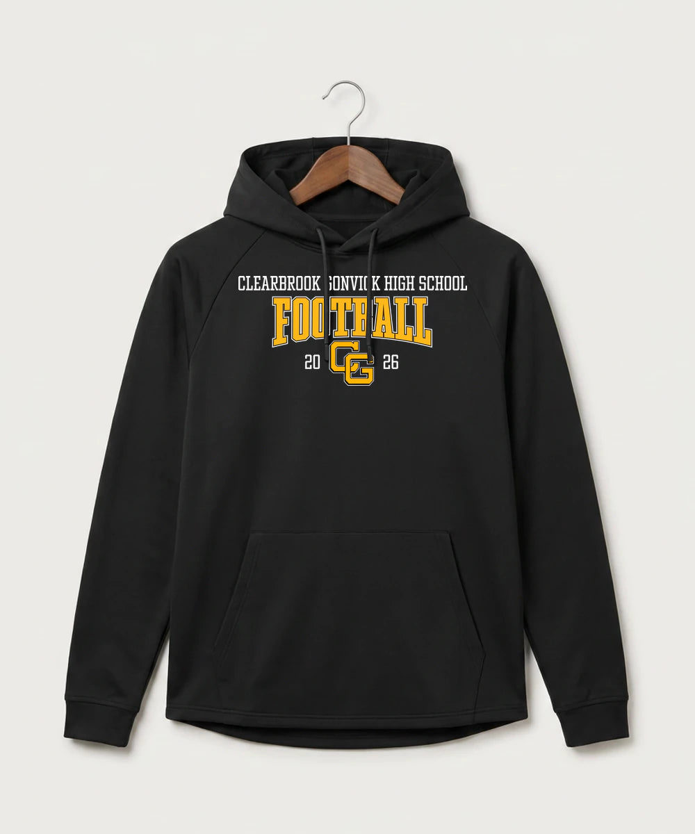 Clearbrook Gonvick High School Football (Boys) - Black Hoodie - Full Front