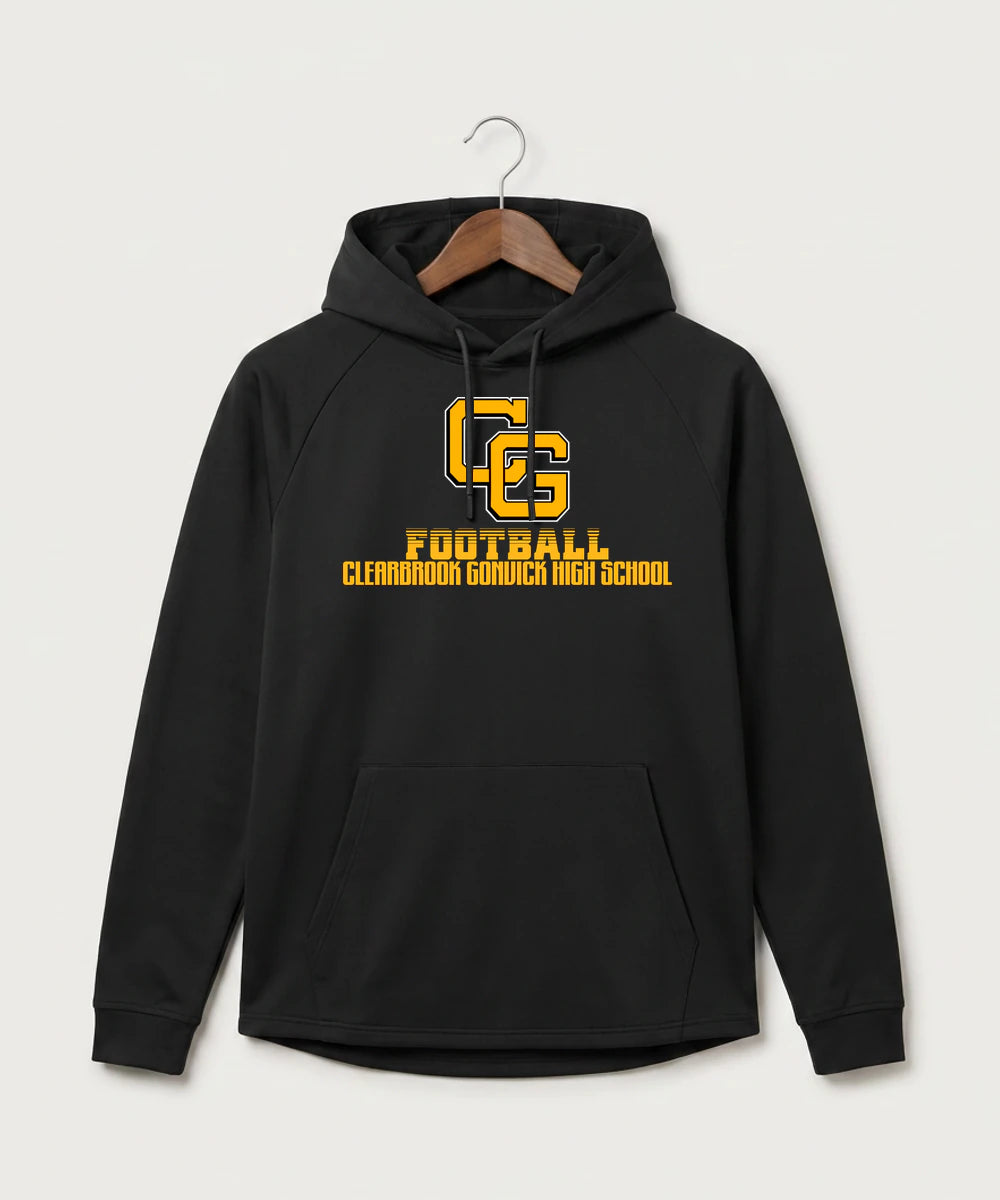 Clearbrook Gonvick High School Football (Boys) - Black Hoodie - Full Front