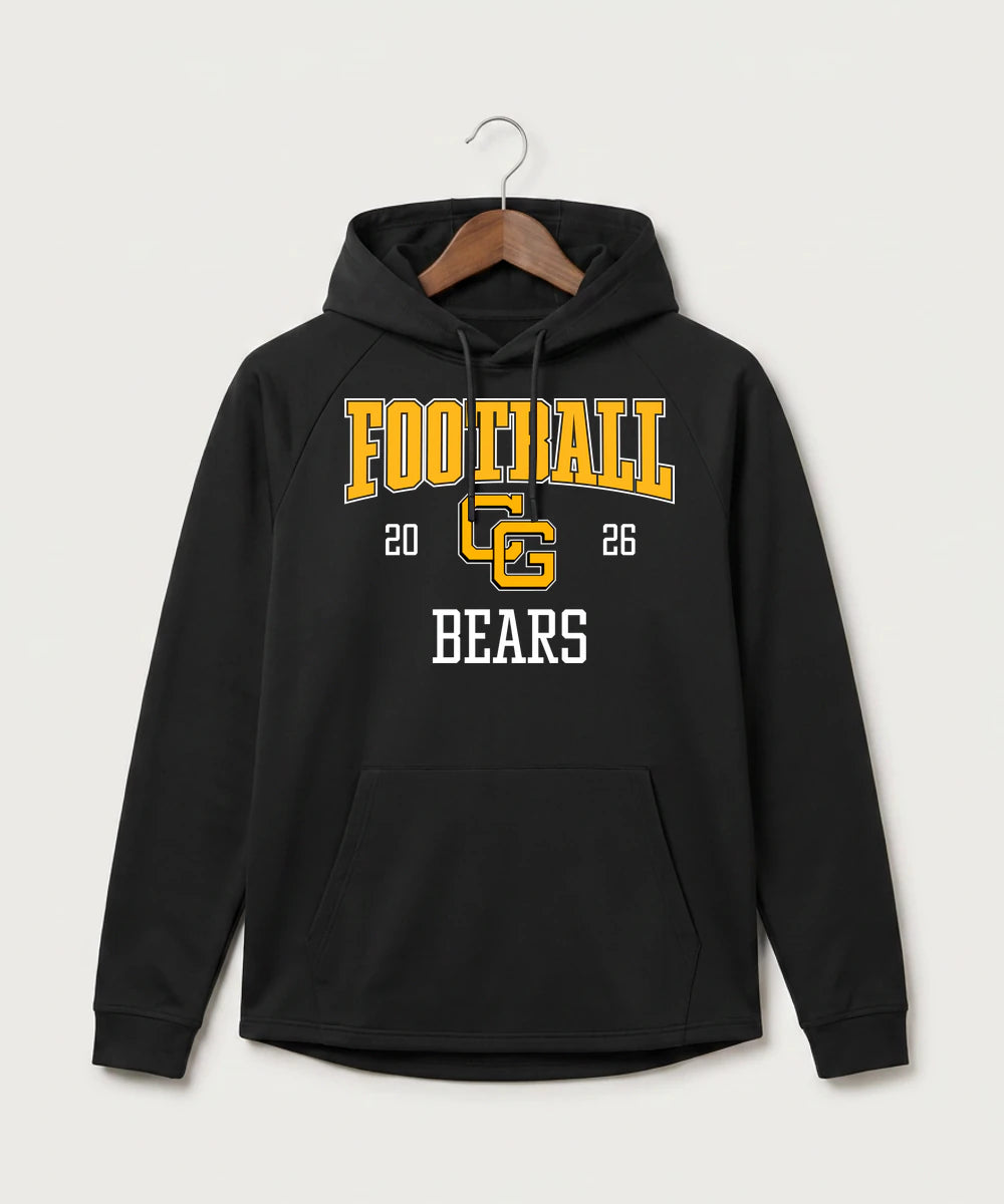 Clearbrook Gonvick High School Football (Boys) - Black Hoodie - Full Front
