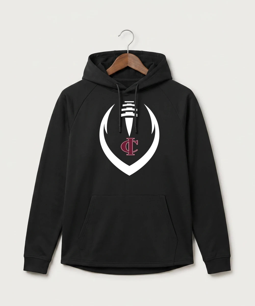 Crosby Ironton High School Football (Boys) - Black Hoodie - Full Front
