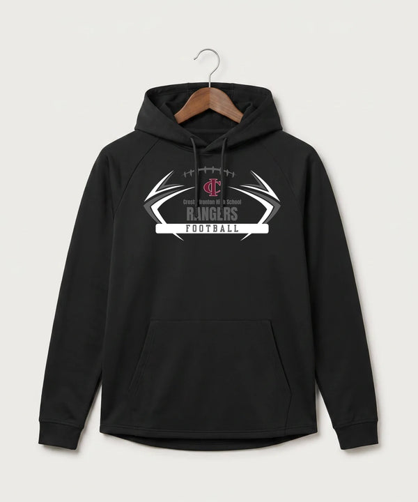 Crosby Ironton High School Football (Boys) - Black Hoodie - Full Front