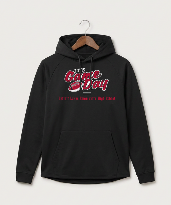 Detroit Lakes Community High School Football (Boys) - Black Hoodie - Full Front