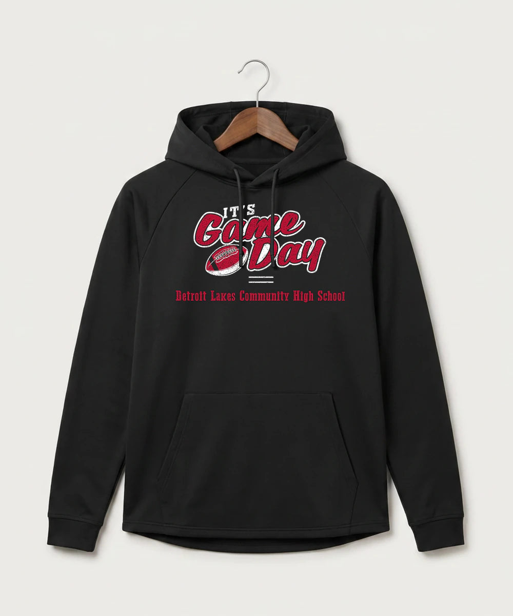 Detroit Lakes Community High School Football (Boys) - Black Hoodie - Full Front