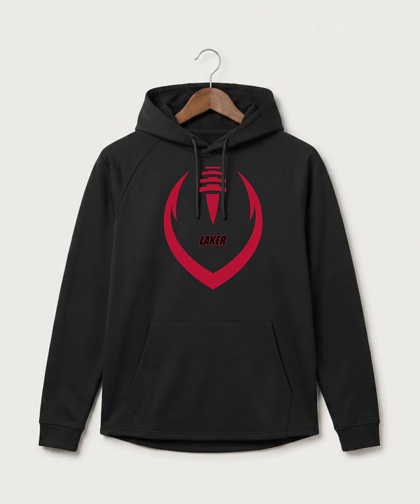 Detroit Lakes Community High School Football (Boys) - Black Hoodie - Full Front
