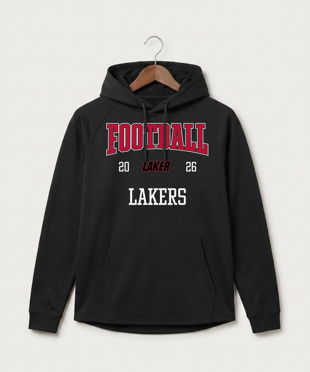 Detroit Lakes Community High School Football (Boys) - Black Hoodie - Full Front