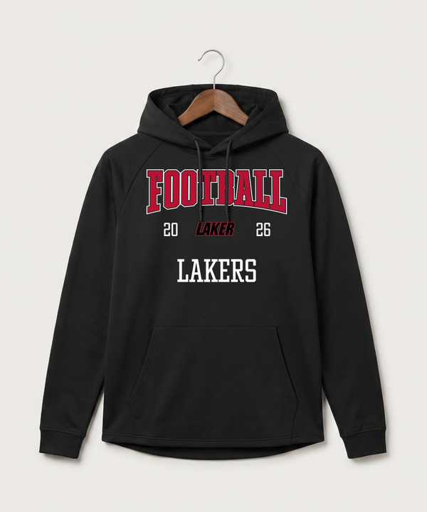Detroit Lakes Community High School Football (Boys) - Black Hoodie - Full Front