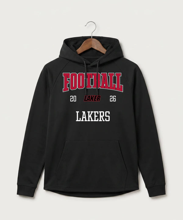 Detroit Lakes Community High School Football (Boys) - Black Hoodie - Full Front