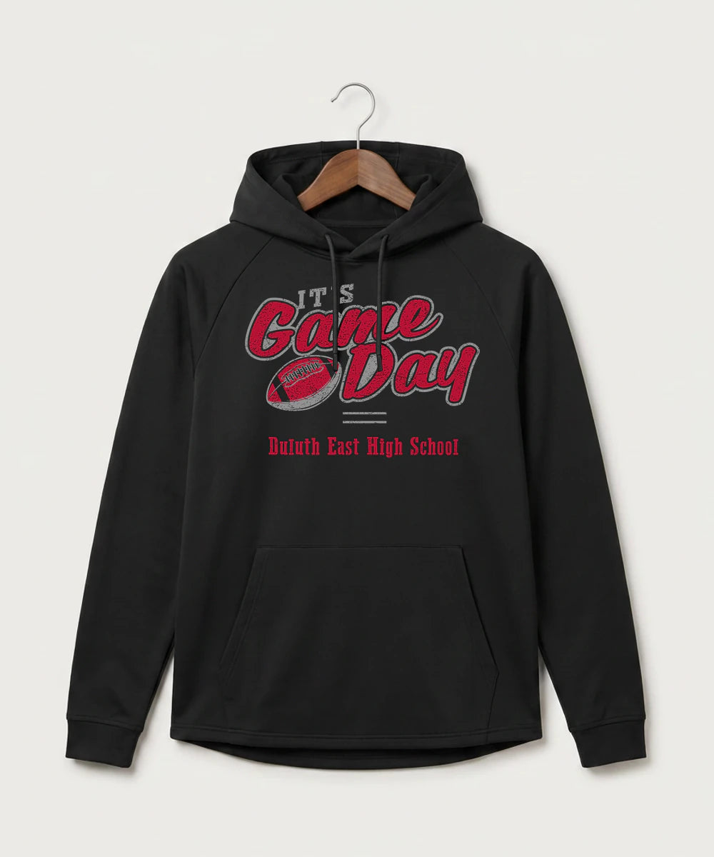 Duluth East High School Football (Boys) - Black Hoodie - Full Front
