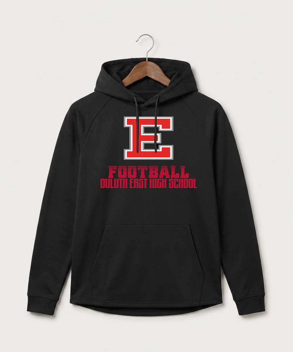 Duluth East High School Football (Boys) - Black Hoodie - Full Front