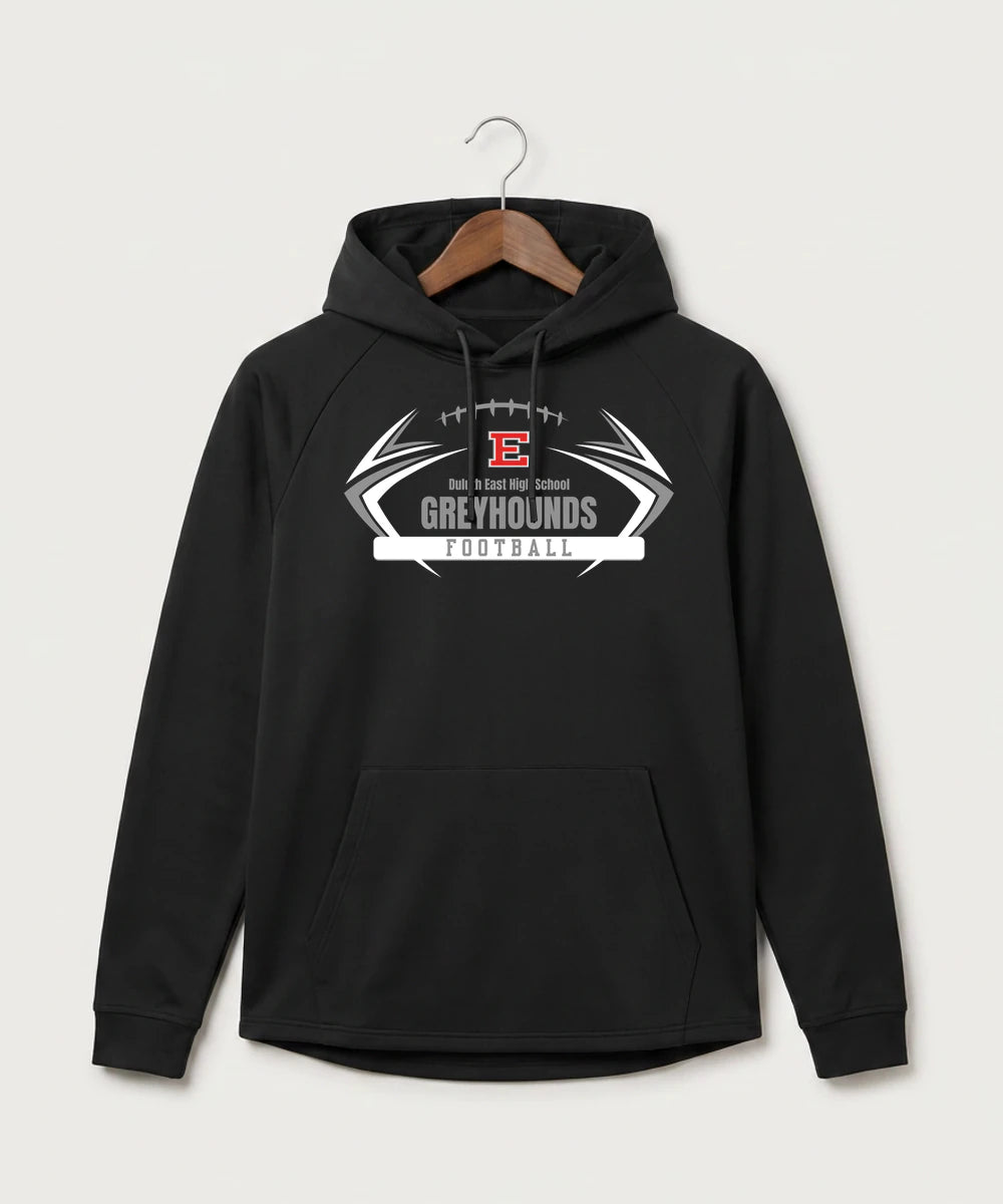 Duluth East High School Football (Boys) - Black Hoodie - Full Front
