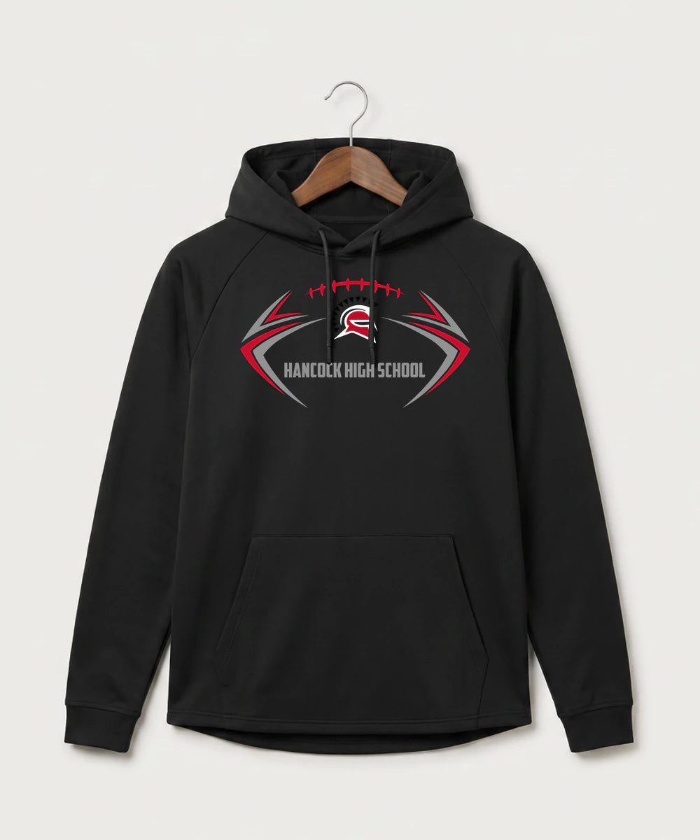 Hancock High School Football (Boys) - Black Hoodie - Full Front