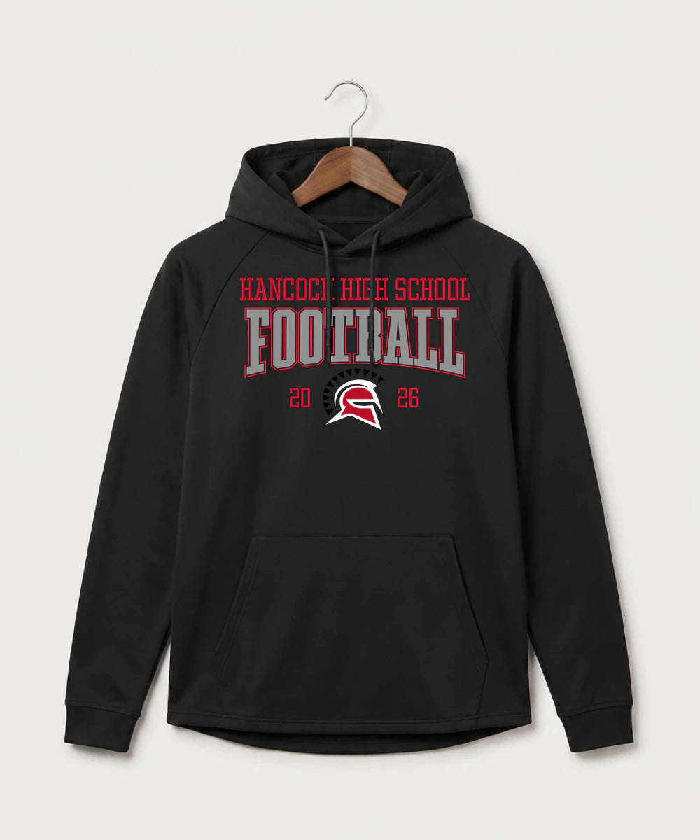Hancock High School Football (Boys) - Black Hoodie - Full Front