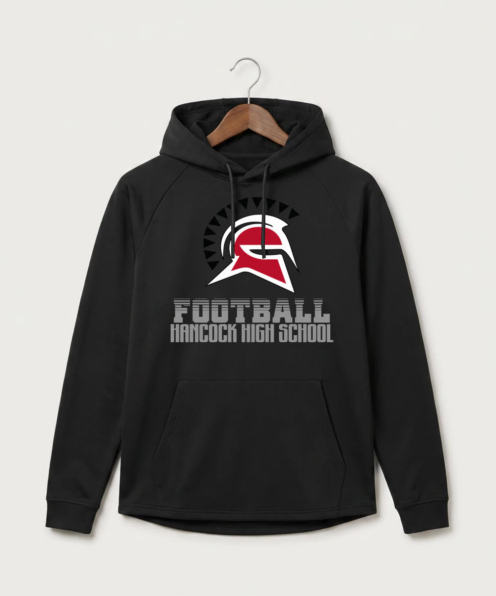 Hancock High School Football (Boys) - Black Hoodie - Full Front