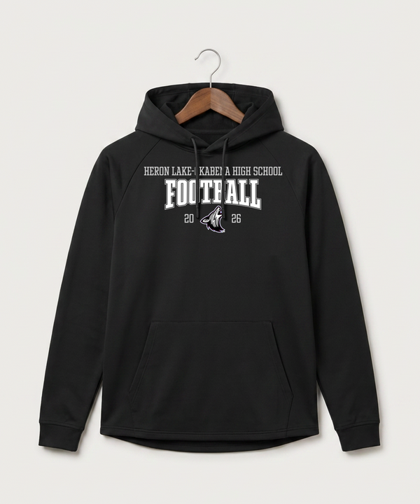 Heron Lake-Okabena High School Football (Boys) - Black Hoodie - Full Front