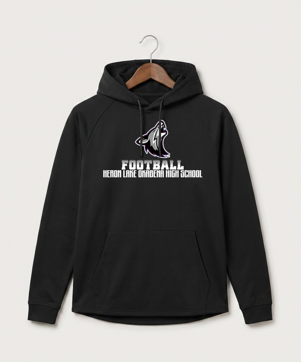 Heron Lake-Okabena High School Football (Boys) - Black Hoodie - Full Front