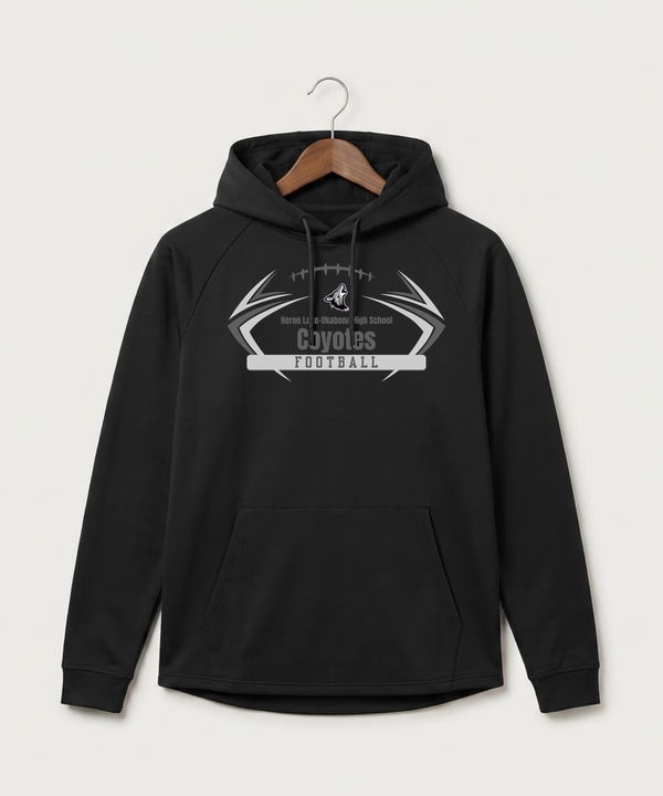 Heron Lake-Okabena High School Football (Boys) - Black Hoodie - Full Front