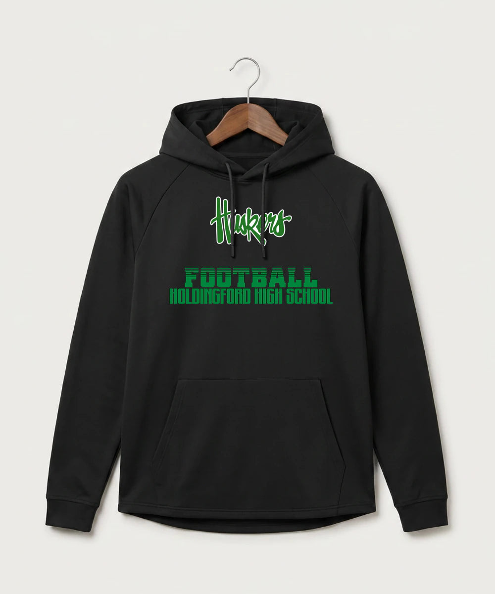 Holdingford High School Football (Boys) - Black Hoodie - Full Front