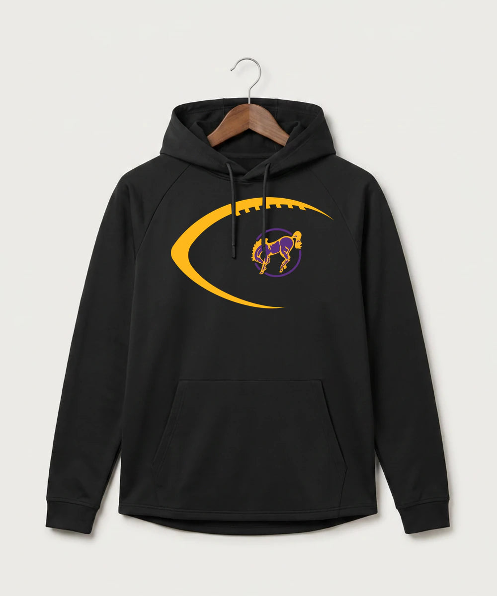 International Falls High School Football (Boys) - Black Hoodie - Full Front