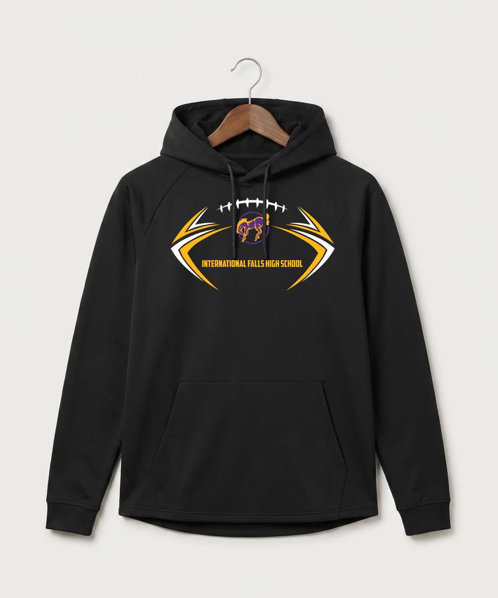 International Falls High School Football (Boys) - Black Hoodie - Full Front