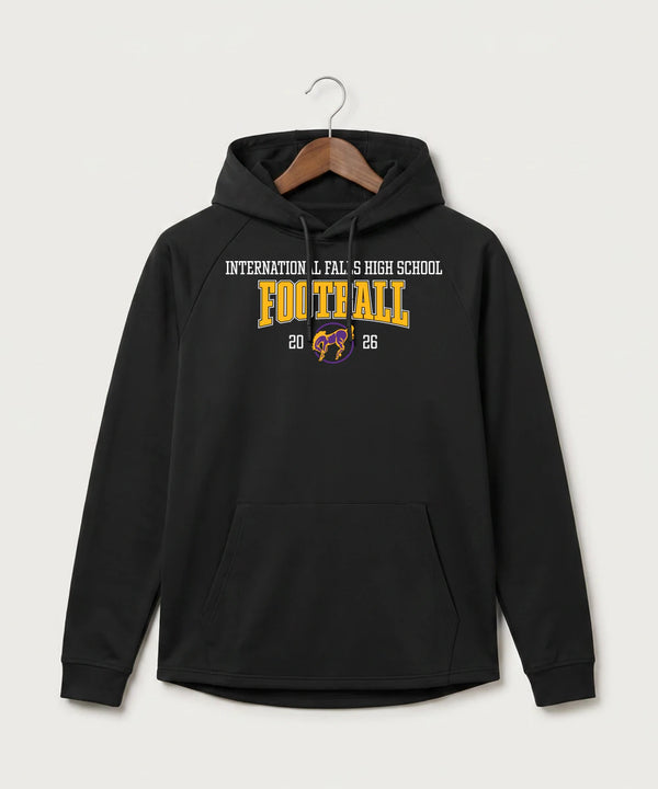 International Falls High School Football (Boys) - Black Hoodie - Full Front
