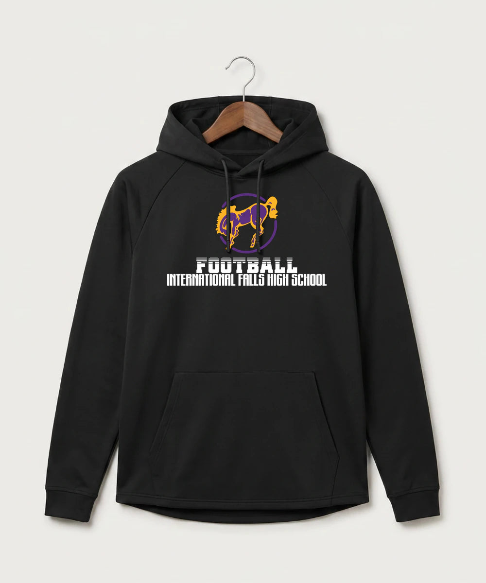 International Falls High School Football (Boys) - Black Hoodie - Full Front