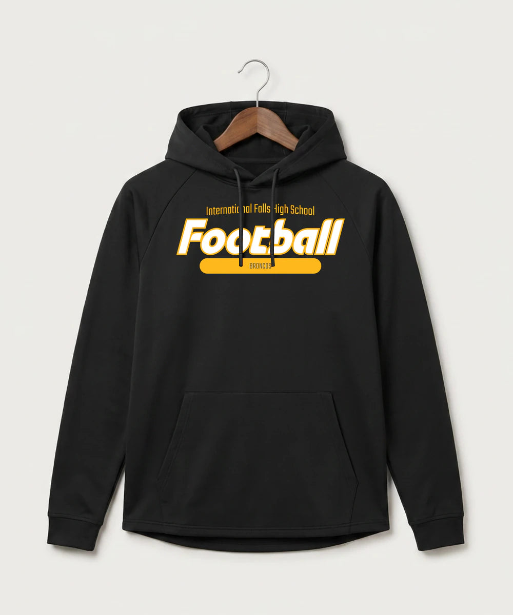 International Falls High School Football (Boys) - Black Hoodie - Full Front