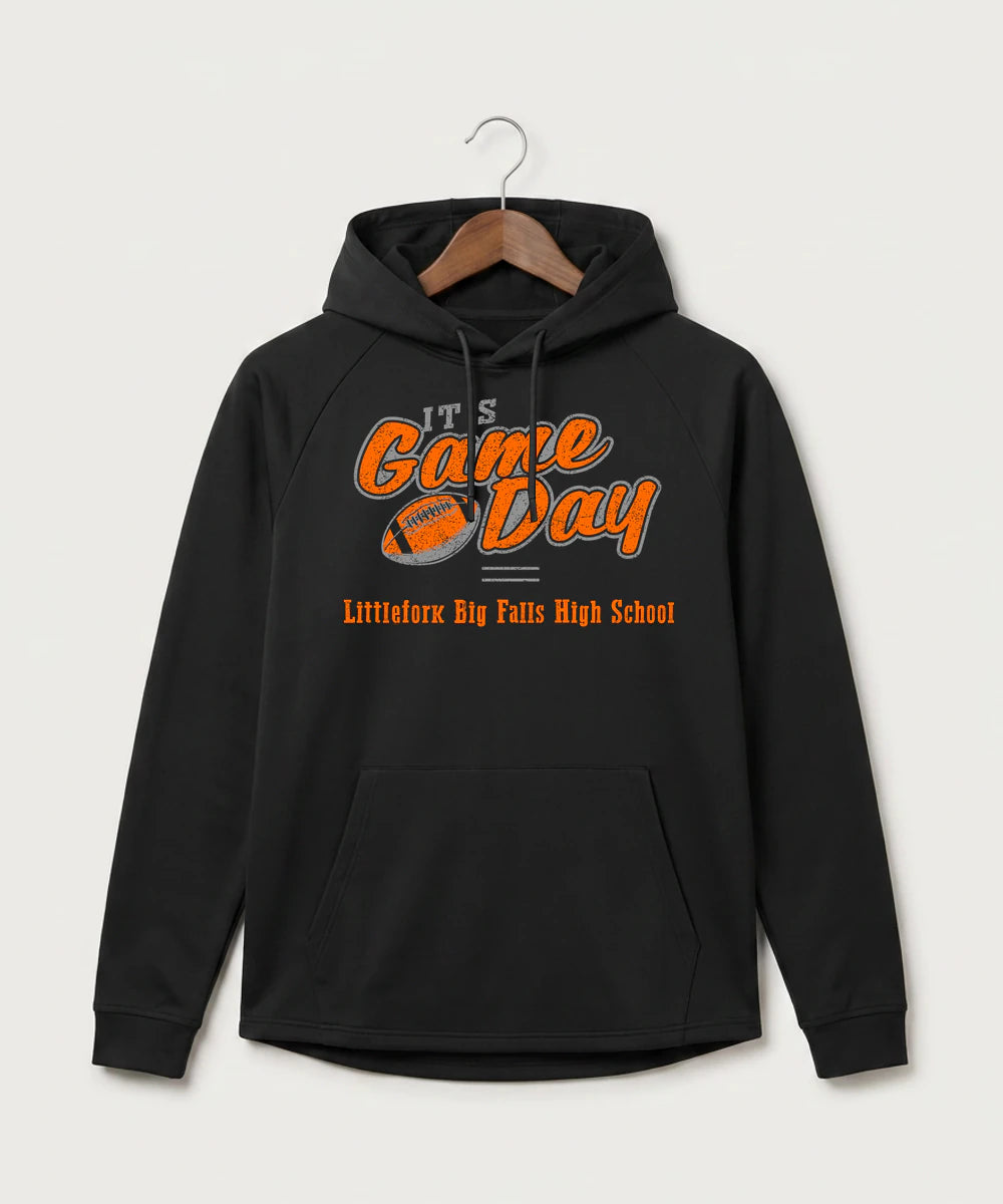 Littlefork Big Falls High School Football (Boys) - Black Hoodie - Full Front