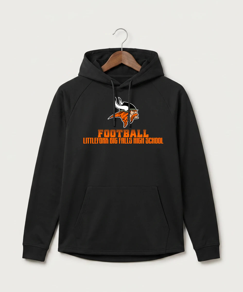 Littlefork Big Falls High School Football (Boys) - Black Hoodie - Full Front