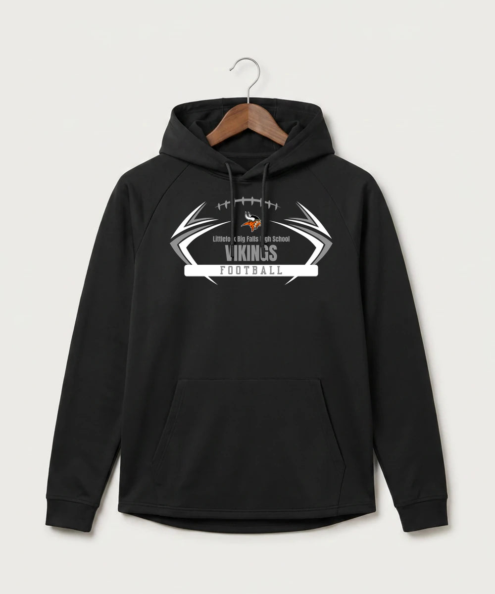 Littlefork Big Falls High School Football (Boys) - Black Hoodie - Full Front