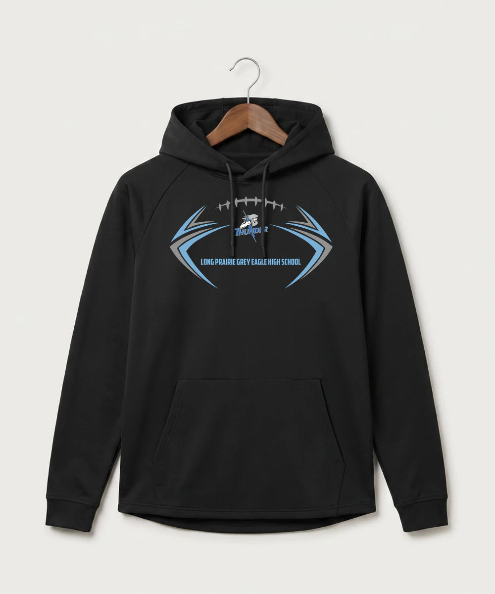 Long Prairie Grey Eagle High School Football (Boys) - Black Hoodie - Full Front