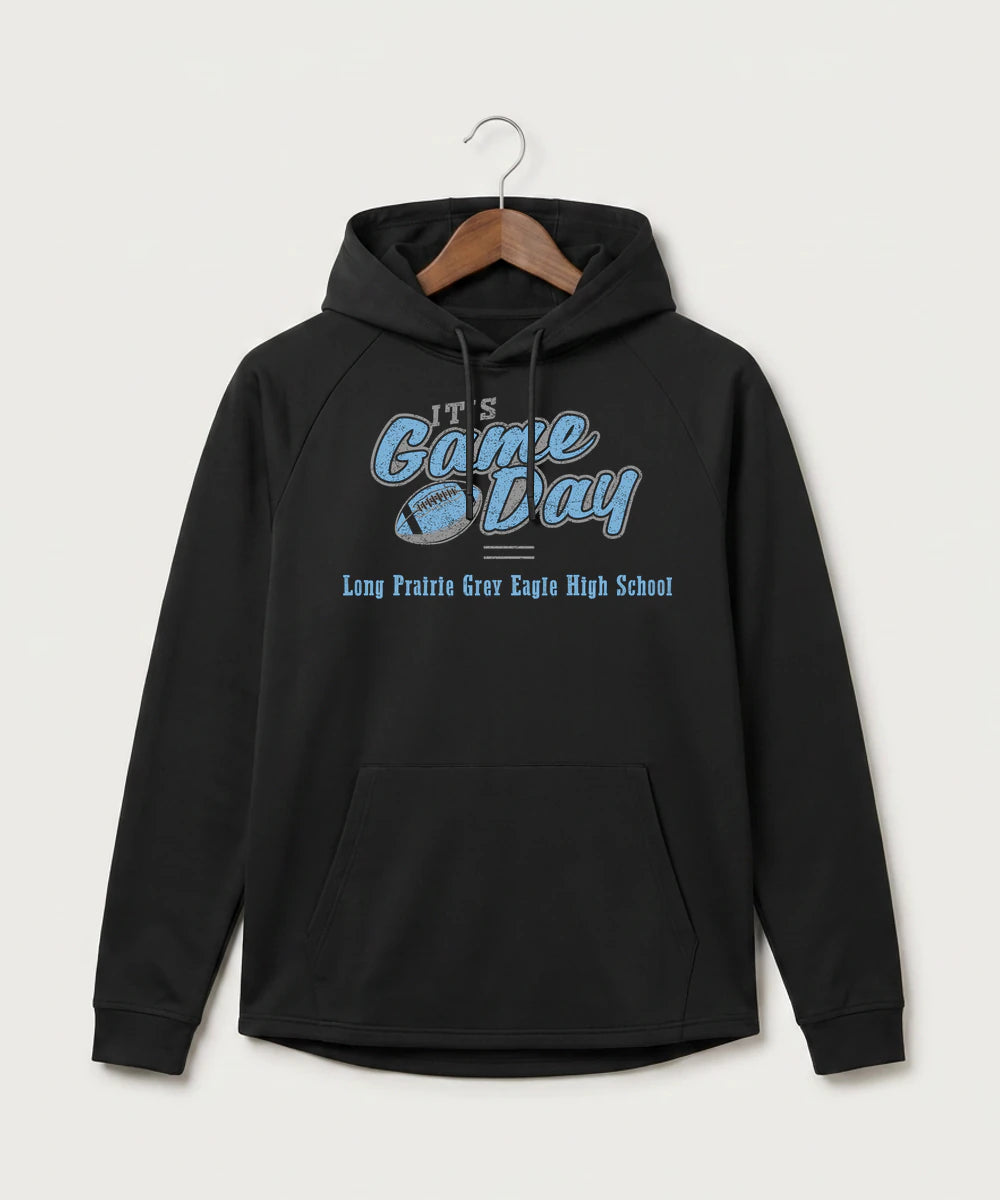 Long Prairie Grey Eagle High School Football (Boys) - Black Hoodie - Full Front