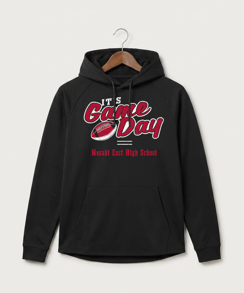 Mesabi East High School Football (Boys) - Black Hoodie - Full Front