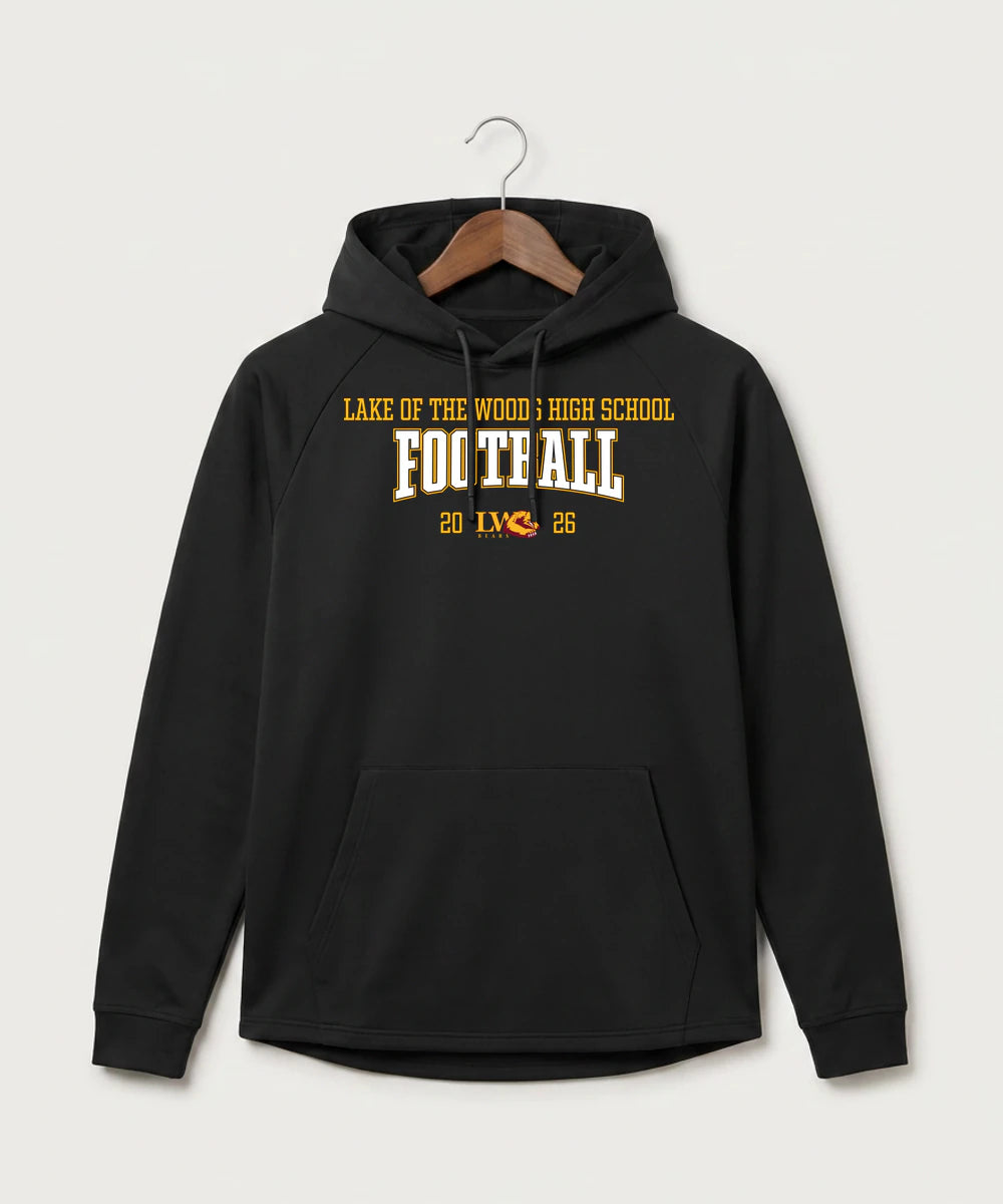 Lake of the Woods High School Football (Boys) - Black Hoodie - Full Front