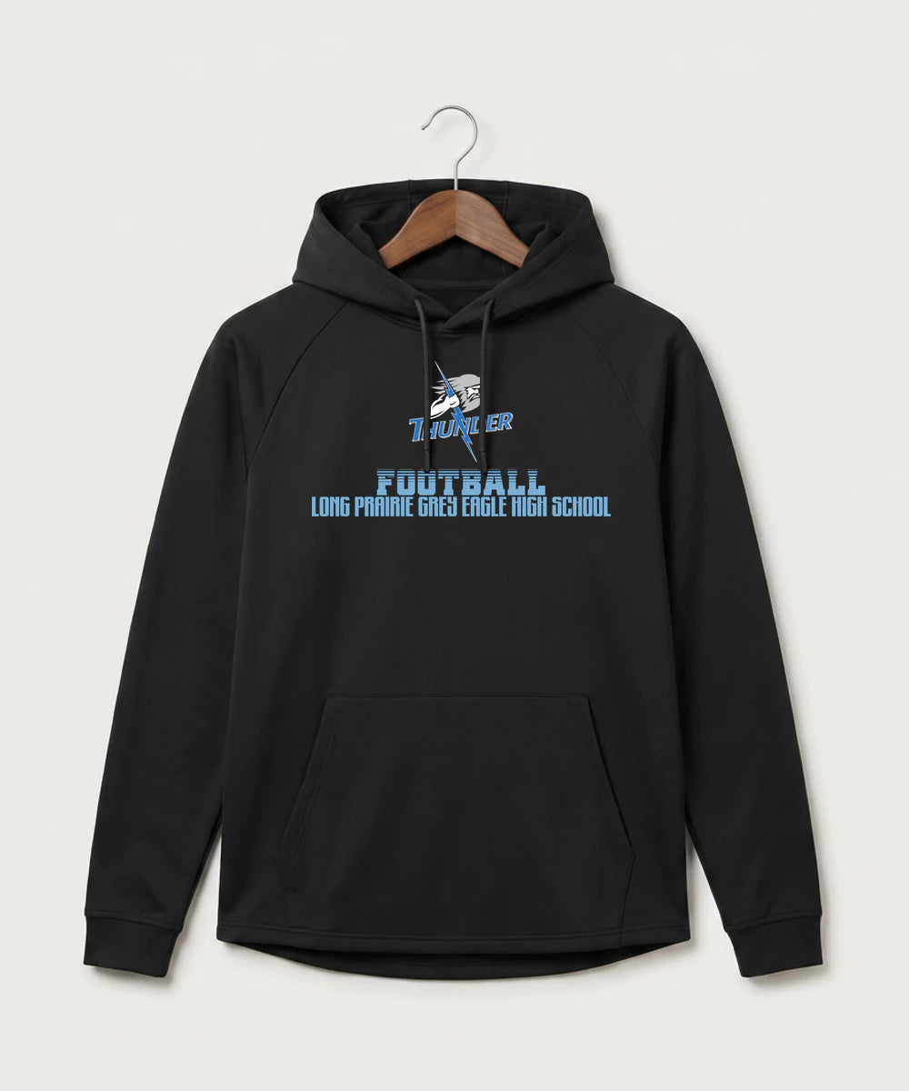 Long Prairie Grey Eagle High School Football (Boys) - Black Hoodie - Full Front