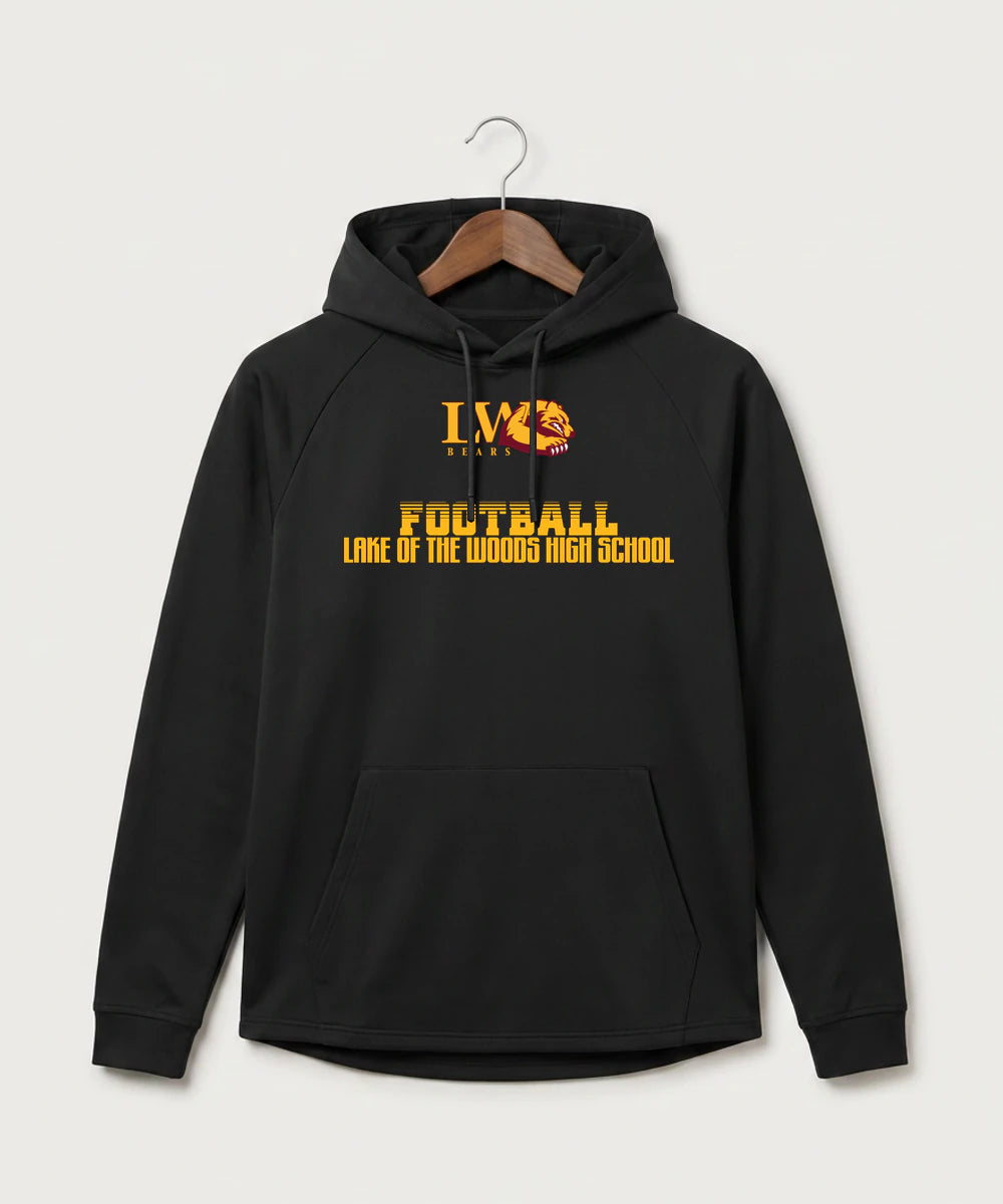 Lake of the Woods High School Football (Boys) - Black Hoodie - Full Front