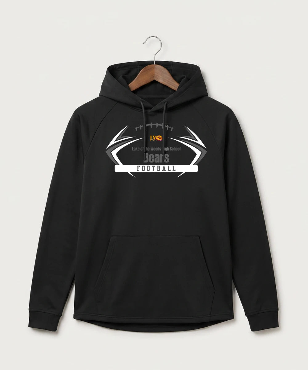 Lake of the Woods High School Football (Boys) - Black Hoodie - Full Front