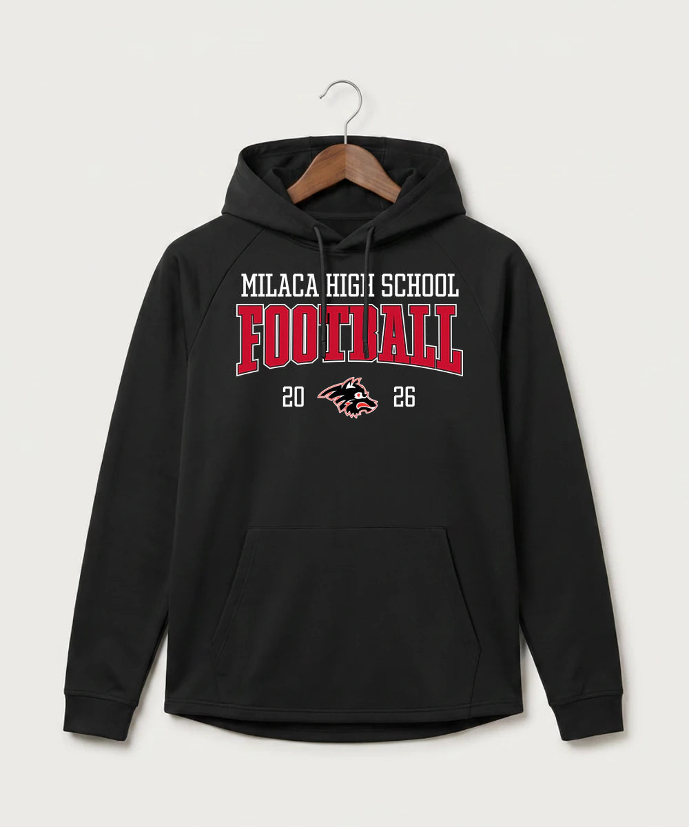Milaca High School Football (Boys) - Black Hoodie - Full Front