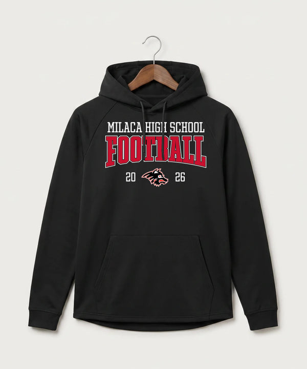 Milaca High School Football (Boys) - Black Hoodie - Full Front