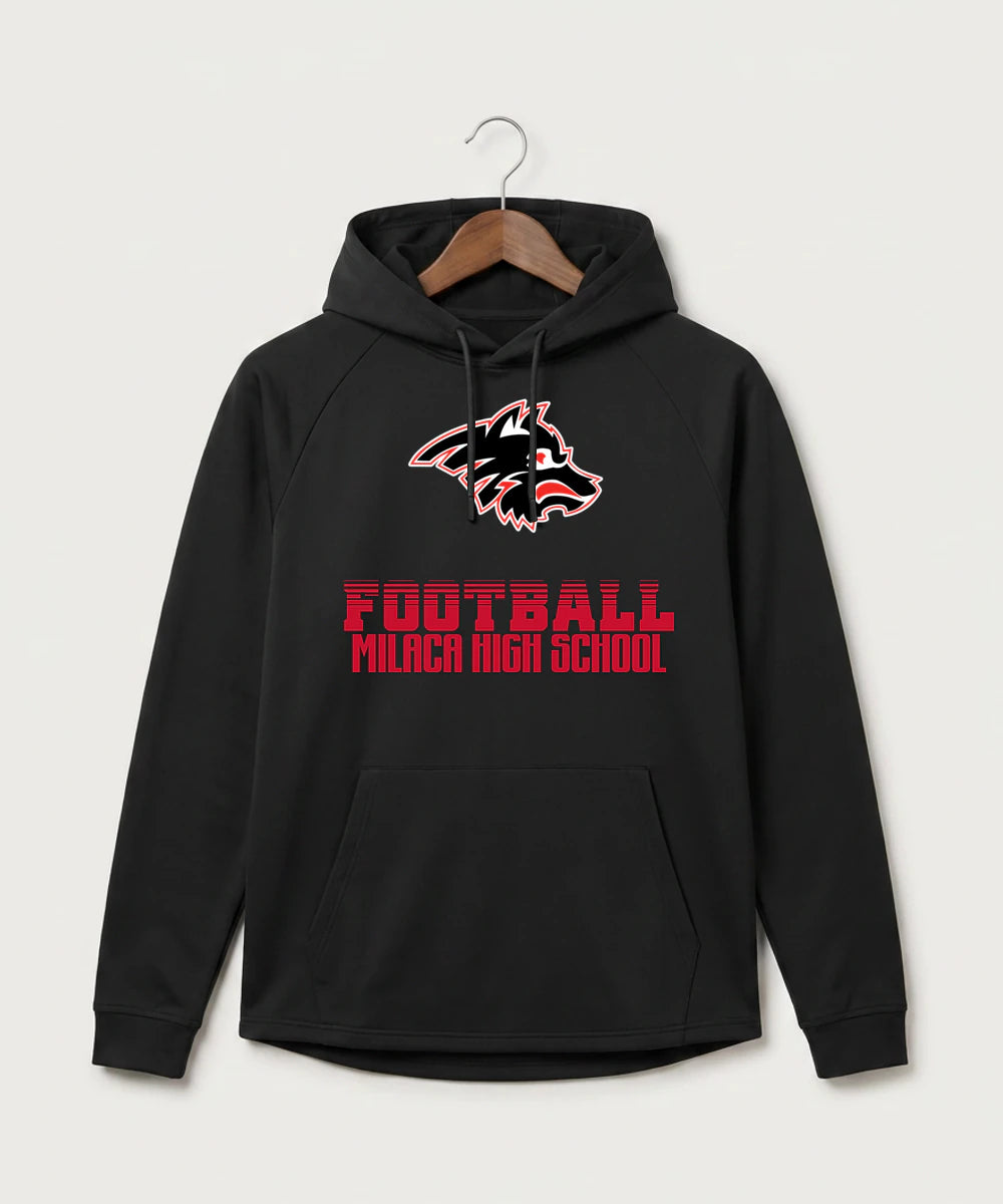 Milaca High School Football (Boys) - Black Hoodie - Full Front