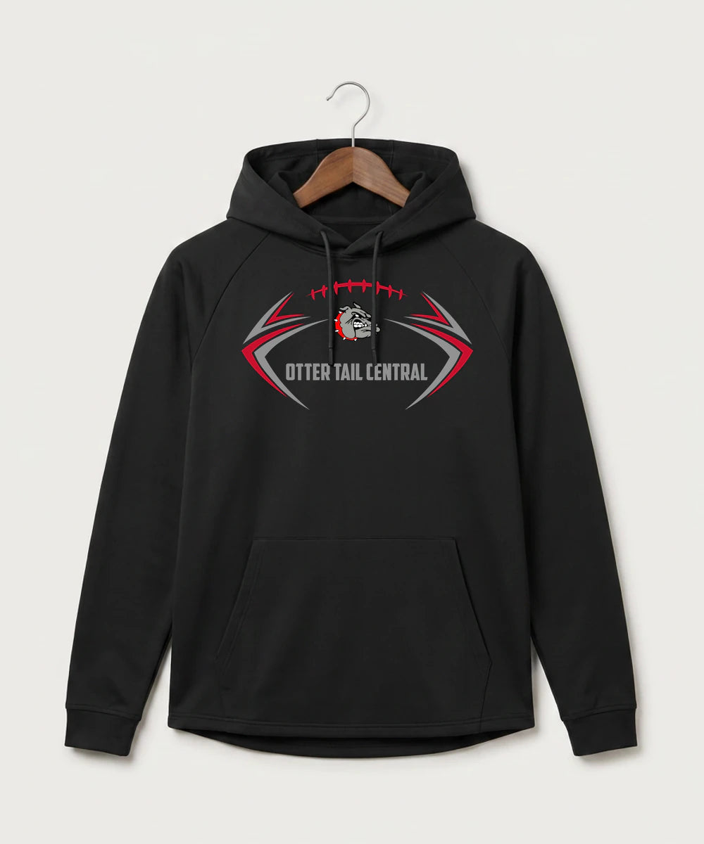 Otter Tail Central Football (Boys) - Black Hoodie - Full Front