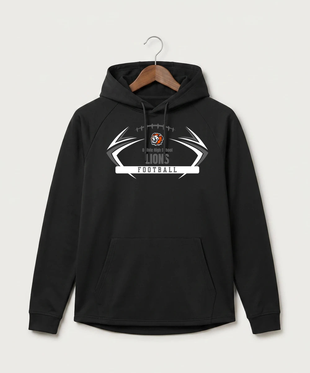 Ogilvie High School Football (Boys) - Black Hoodie - Full Front