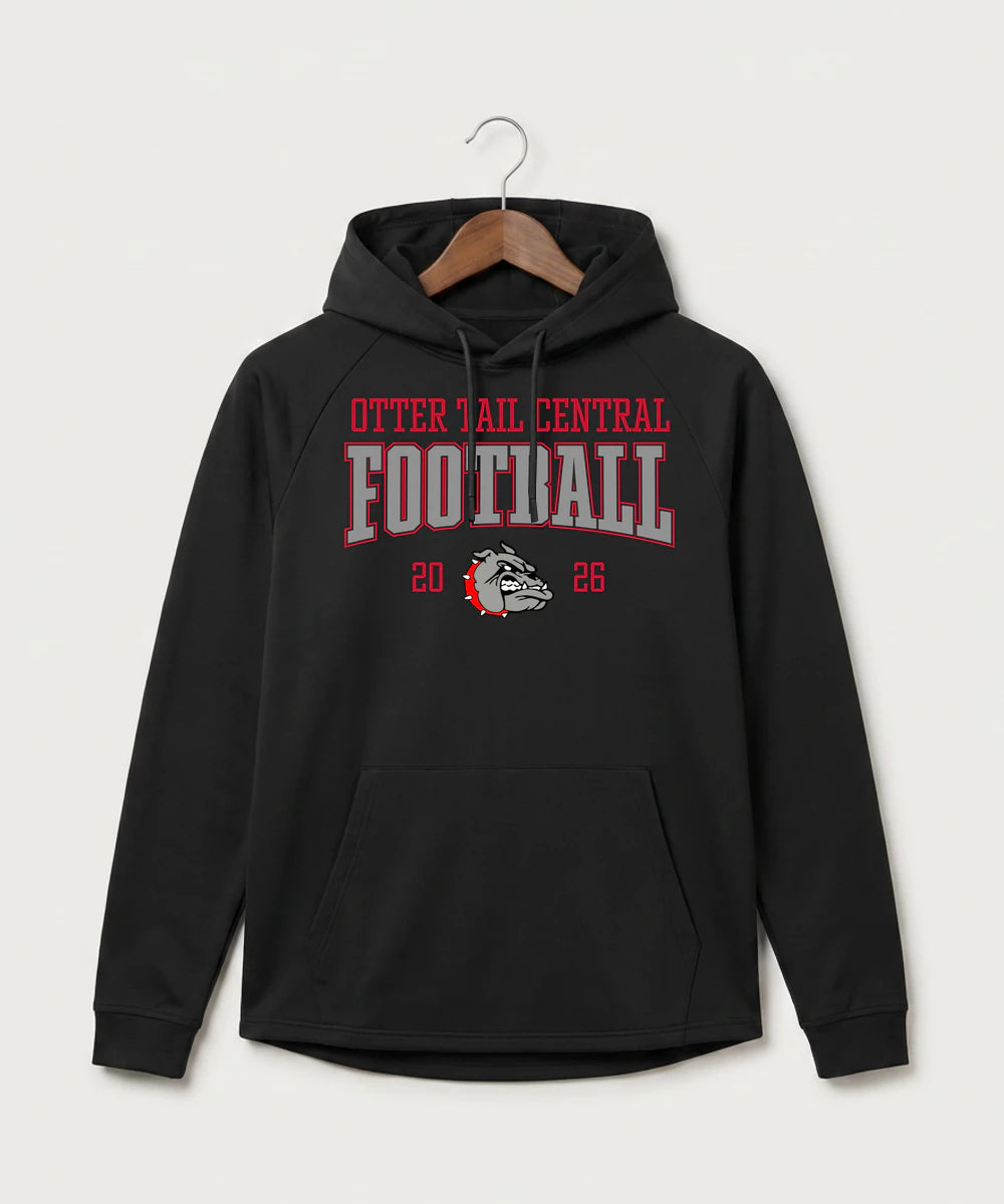 Otter Tail Central Football (Boys) - Black Hoodie - Full Front
